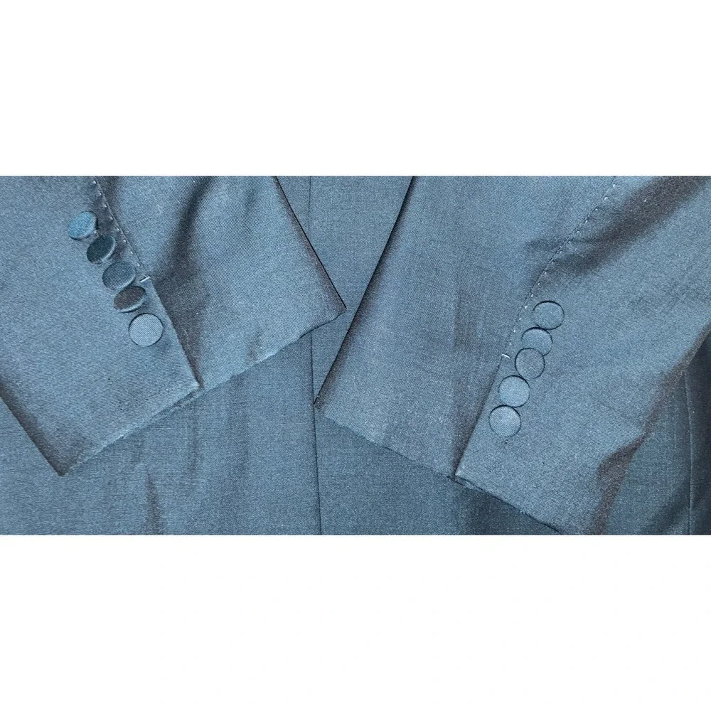Gucci Uniform‎ Suit Men's 44 Green Wool Mohair Double Breasted *altered, flaw
